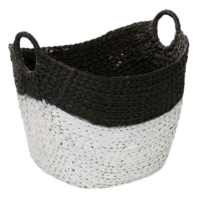CosmoLiving By Cosmopolitan 19" X 22" X 17" Sea Grass Contemporary Storage Basket Black 3 CosmoLiving By Cosmopolitan 19" X 22" X 17" Sea Grass Contemporary Storage Basket Black