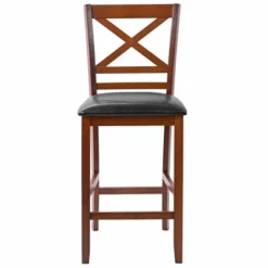 Costway Set Of 4 Bar Stools 25'' Counter Height Chairs W/ PU Leather Seat Walnut -HOMCOM Store GUEST 167fea2b d116 4e62 949d 797d39adfa1f