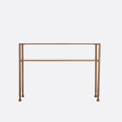 Jamel Metal/Glass Console Table Gold - Aiden Lane 3 Jamel Metal/Glass Console Table Gold - Aiden Lane