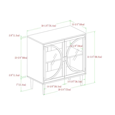 Metal Door Tempered Glass TV Stand For TVs Up To 32" Dark Walnut - Saracina Home 6 Metal Door Tempered Glass TV Stand For TVs Up To 32" Dark Walnut - Saracina Home - Image 4