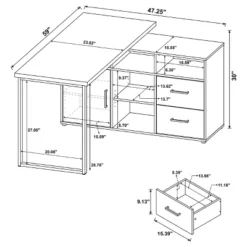 Hertford 2 Drawer L-Shape Desk - Coaster -HOMCOM Store GUEST 179ce1f1 1632 4ce2 ac87 64b28f37017d