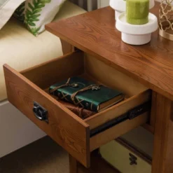 Medium Oak Nightstand - Leick Home -HOMCOM Store GUEST 17d8bf98 d26b 4932 a120 10778b28e1be