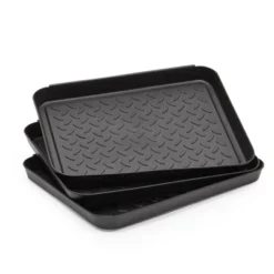 Farmlyn Creek 3 Pack Black Plastic Drip Shoe Mainstays Boot Tray For Entryway, Under Sink, 13.7 X 10.6 In -HOMCOM Store GUEST 18123c11 9caf 4630 9314 1d39a51086bd