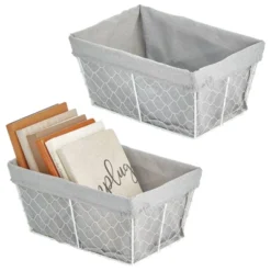 MDesign Medium Chicken Wire Basket With Fabric Liner -HOMCOM Store GUEST 187db2c9 de80 4194 9f85 9219d596f6ce