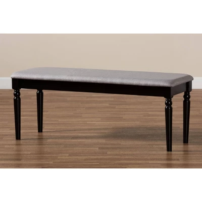 Giovanni Fabric Upholstered And Wood Dining Bench - Baxton Studio 7 Giovanni Fabric Upholstered And Wood Dining Bench - Baxton Studio - Image 5