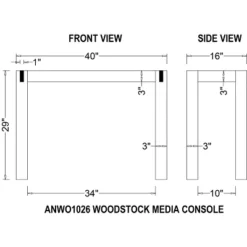 40" Woodstock Acacia Wood With Metal Inset Media Console Table Brushed Driftwood - Alaterre Furniture -HOMCOM Store GUEST 18f0d492 0c05 4a58 b6ee 145085e3791c
