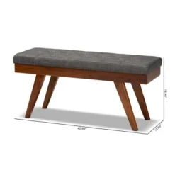 Alona Medium Wood Dining Bench Gray - Baxton Studio -HOMCOM Store GUEST 194fed19 3e03 4e29 9e5d 2f05fd449adc