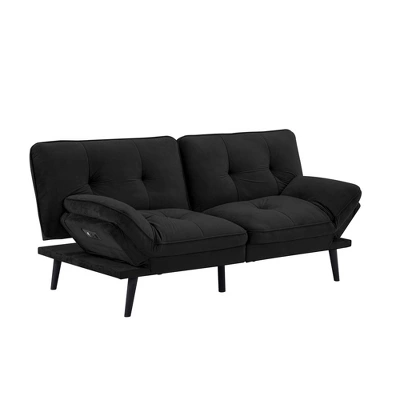 Finley Convertible Futon Sofa Bed Black - Serta 11 Finley Convertible Futon Sofa Bed Black - Serta - Image 9