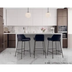 Set Of 2 Daniella Metal/Velvet Barstools - LumiSource -HOMCOM Store GUEST 197eee8f fb16 43c8 a41c a69420212599