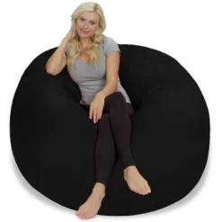5' Large Bean Bag Chair With Memory Foam Filling And Washable Cover - Relax Sacks -HOMCOM Store GUEST 1983b04e acb0 4522 8bb2 e8479391eeeb