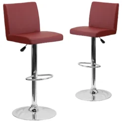 Emma And Oliver 2 Pack Contemporary Vinyl Adjustable Height Barstool With Panel Back And Chrome Base -HOMCOM Store GUEST 19c0167f d4e2 440b b0f4 e69a60d3f839