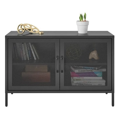 RealRooms Shadwick 2 Door Storage Cabinet-Mesh Metal Locker 6 RealRooms Shadwick 2 Door Storage Cabinet-Mesh Metal Locker - Image 4