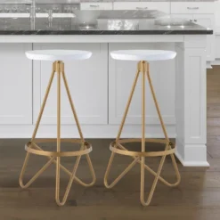 JONATHAN Y Spiroa Modern Industrial Metal Backless Circular Bar Stool -HOMCOM Store GUEST 1c69f353 b6cf 4f0c a528 4fb56810ca51