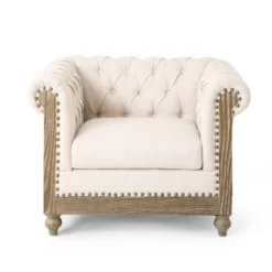 Castalia Chesterfield Tufted Fabric Club Chair With Nailhead Trim - Christopher Knight Home -HOMCOM Store GUEST 1cdbc627 92df 4fc7 bdd4 74c86dc76277