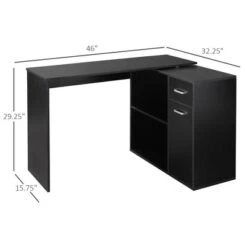 HomCom L-Shaped Computer Desk Workstation With Rotating Storage Shelves And Drawer -HOMCOM Store GUEST 1d2f1f6b 7ad5 4f78 9835 95cdc2a3384e