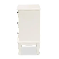 Callen Wood 3 Drawer Nightstand White - Baxton Studio -HOMCOM Store GUEST 1e5e07d6 137a 4bda a3ce dab358b3047f