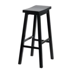 PJ Wood Classic Saddle-Seat 29" Tall Kitchen Counter Stools For Homes, Dining Spaces, And Bars With Backless Seats And 4 Square Legs, Black (4 Pack) 7 PJ Wood Classic Saddle-Seat 29" Tall Kitchen Counter Stools For Homes, Dining Spaces, And Bars With Backless Seats And 4 Square Legs, Black (4 Pack) -HOMCOM Store GUEST 1e625798 6e43 40f7 b8f2 2562be392ea3