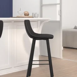 Flash Furniture Caleb Modern Armless 30 Inch Bar Height Commercial Grade Barstools With Footrests And Matte Iron Frames, Set Of 2 -HOMCOM Store GUEST 1f0fa473 338b 46b2 bcf6 d561edbb14bf