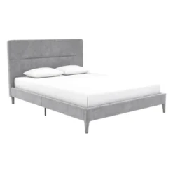 Westerleigh Upholstered Platform Bed With Minimalist Tufted Headboard Light Gray - CosmoLiving By Cosmopolitan -HOMCOM Store GUEST 1fbc4b9a bed8 4e5e b823 4acbea778f2b