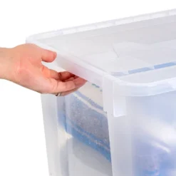 IRIS 4pk 50qt Plastic Storage Totes With Wing Lid -HOMCOM Store GUEST 1fc5a882 4321 49e0 ae01 1be2e599dbbd