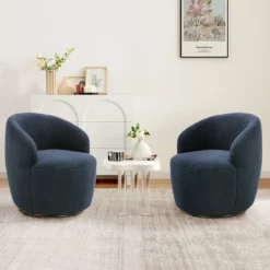 Set Of 2 Fannie 25.60'' Wide Small Size Boucle Upholstered 360° Swivel Barrel Chair-The Pop Maison 31 Set Of 2 Fannie 25.60'' Wide Small Size Boucle Upholstered 360° Swivel Barrel Chair-The Pop Maison -HOMCOM Store GUEST 20883c1a c4d9 4cdb a3f7 dc18e787e3b4
