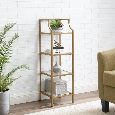 40" Aimee Short Etagere Gold - Crosley 8 40" Aimee Short Etagere Gold - Crosley - Image 6