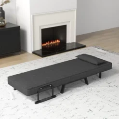 Costway Folding 6 Position Armchair Lounge Couch Convertible Sleeper Bed W/ Pillow Gray -HOMCOM Store GUEST 20f3007b f301 4bc8 be13 6f0caedbbe39