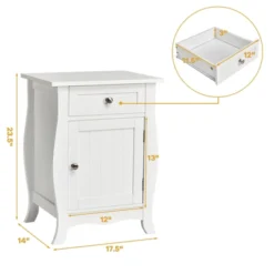 Tangkula Wooden Accent End Table With Drawer Storage Floor Cabinet For Living Room, Bedroom, Hallway -HOMCOM Store GUEST 21c3a99a 8a09 4022 ba04 fd1da6463c91