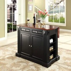 Drop Leaf Breakfast Bar Top Kitchen Island - Black - Crosley -HOMCOM Store GUEST 2264c362 4219 4319 bff2 c4852444d905