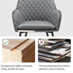 Yaheetech Set Of 2 Velvet Fabric Dining Chairs With Metal Legs -HOMCOM Store GUEST 2376e803 39bd 4193 a57e 7aa5c8a1e985