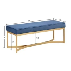 Secor Upholstered Accent Bench With Metal Base - Martha Stewart -HOMCOM Store GUEST 23bb375c 0a56 45c1 9a02 07c0e98f42fb