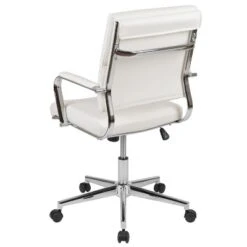 Merrick Lane Ergonomic Swivel Office Chair Panel Style Mid-Back Computer Desk Chair With Padded Metal Arms & Base -HOMCOM Store GUEST 2459c4cb c56a 40fd 96ca 7abaae51c672