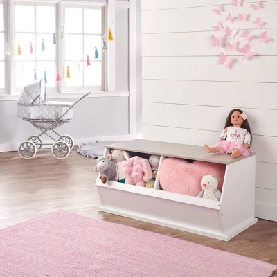 Badger Basket Two Bin Stackable Storage Cubby White/Gray Woodgrain 3 Badger Basket Two Bin Stackable Storage Cubby White/Gray Woodgrain