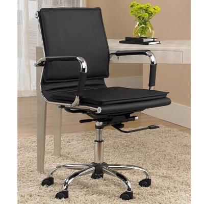 Studio 55D Tanner Black Faux Leather Lowback Desk Chair 3 Studio 55D Tanner Black Faux Leather Lowback Desk Chair
