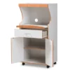 Edonia Modern And Contemporary Beech And Finish Kitchen Cabinet White/Brown - Baxton Studio