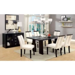 7pc Stevenson Glass Insert Open Shelf W/Led Lights Dining Table Set Black - HOMES: Inside + Out -HOMCOM Store GUEST 2833761c 57c4 4a4b bb56 8541ca34aa5f