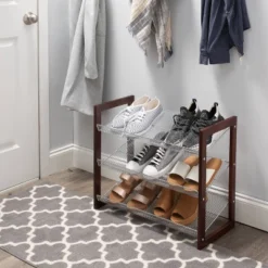 Organize It All 3 Tier Mesh Shelf Stackable Shoe Rack -HOMCOM Store GUEST 291ac445 8d2c 4170 a529 70041d2bb6ae