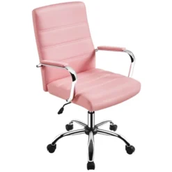 Yaheetech Mid-Back Office Chair With Arms 360° Swivel PU Leather Office Executive Chair -HOMCOM Store GUEST 298ae85f 894e 4c8f aa6b 47b3afe4a067