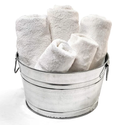 Camco Behrens 5 Gallon Round Galvanized Weatherproof Steel Tub With Wire Handle And Offset Bottom For Indoor Home And Outdoor Garden Use, Silver 6 Camco Behrens 5 Gallon Round Galvanized Weatherproof Steel Tub With Wire Handle And Offset Bottom For Indoor Home And Outdoor Garden Use, Silver - Image 4