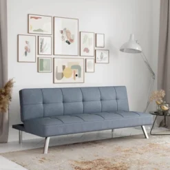 Colette Convertible Futon Sofa Bed Light Gray - Serta -HOMCOM Store GUEST 2a9ee75c 8517 4376 827a a23143d9aa3b