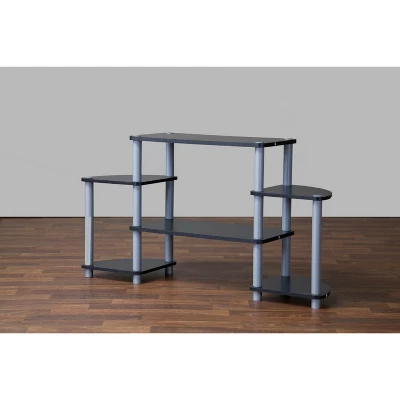 Orbit And Silver 3 Tier TV Stand For TVs Up To 40" Black/Silver - Baxton Studio 3 Orbit And Silver 3 Tier TV Stand For TVs Up To 40" Black/Silver - Baxton Studio