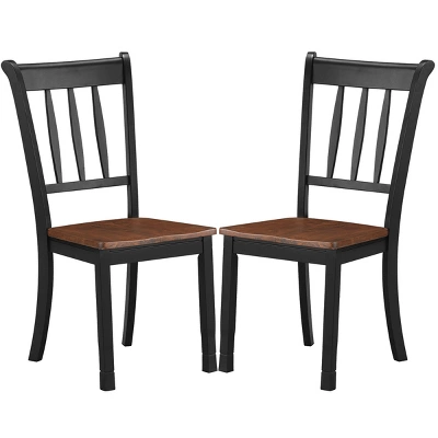 Costway Set Of 2 Wood Dining Chair High Back Kitchen Whitesburg Side Chair BlackWhite 10 Costway Set Of 2 Wood Dining Chair High Back Kitchen Whitesburg Side Chair BlackWhite - Image 8