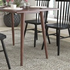 Emma And Oliver Mid-Century Modern Wooden Dining Table For Four With Dark Walnut Finish And Sleek Tapered Legs With Protective Floor Glides -HOMCOM Store GUEST 2ba4e48f 884a 4540 a363 a80aa5bb7973