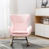 Upholstered Rocking Accent Chair With High Backrest And Armrests-ModernLuxe