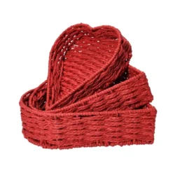 Household Essentials Set Of 3 Nesting Heart Baskets Paper Rope Red 12 Household Essentials Set Of 3 Nesting Heart Baskets Paper Rope Red -HOMCOM Store GUEST 2cab0f81 c6b1 433b 88f5 d54e93a9ad5f