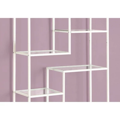 70" Metal Bookcase With Tempered Glass White - EveryRoom 4 70" Metal Bookcase With Tempered Glass White - EveryRoom - Image 2