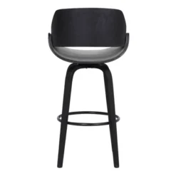 30" Mona Contemporary Bar Height Barstool Black/Gray - Armen Living -HOMCOM Store GUEST 2ccf95fe c90f 446d 91e1 4788a6926400