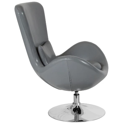 Merrick Lane High-Back Egg Style Lounge Chair With 360° Swivel Metal Base 4 Merrick Lane High-Back Egg Style Lounge Chair With 360° Swivel Metal Base - Image 2