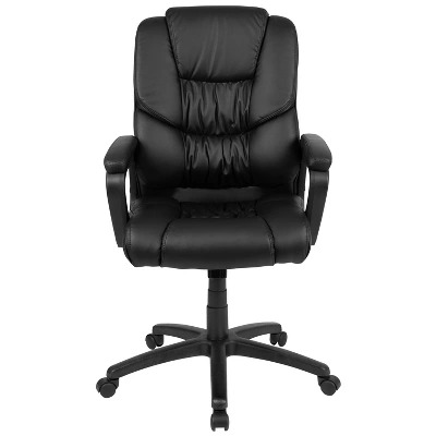 Flash Furniture Flash Fundamentals Big & Tall 400 Lb. Rated LeatherSoft Swivel Office Chair With Padded Arms 6 Flash Furniture Flash Fundamentals Big & Tall 400 Lb. Rated LeatherSoft Swivel Office Chair With Padded Arms - Image 4
