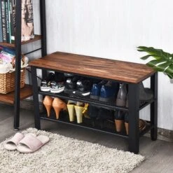 3-Tier Shoe Rack,Industrial Shoe Bench With Storage Shelves For LivingRoom Brown 7 3-Tier Shoe Rack,Industrial Shoe Bench With Storage Shelves For LivingRoom Brown -HOMCOM Store GUEST 2dc0d83e 463b 4bdf b8ff 3ca5765539a5